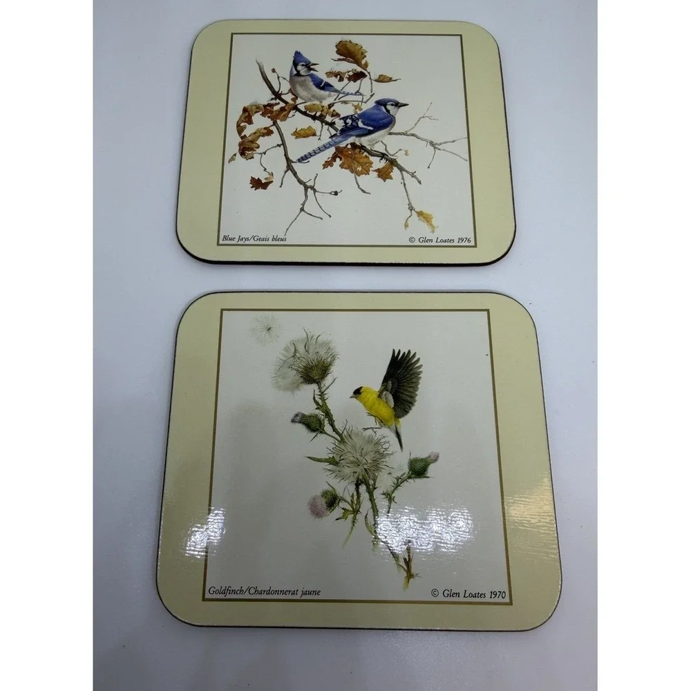 Vtg Jason of New Zealand Set of 6 Quality Cork Coasters BIRDS‎ Original Box